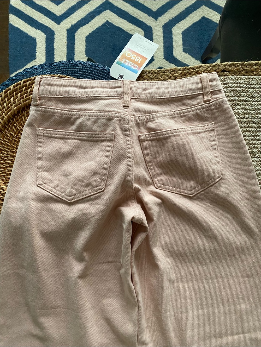CALI 1850 Light Pink-Peach Mid Rise Wide Leg Jeans! - Picture 8 of 15